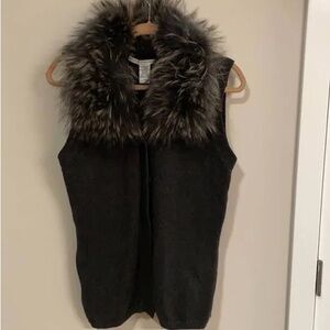 Diane Von Furstenberg Grey Fur Vest